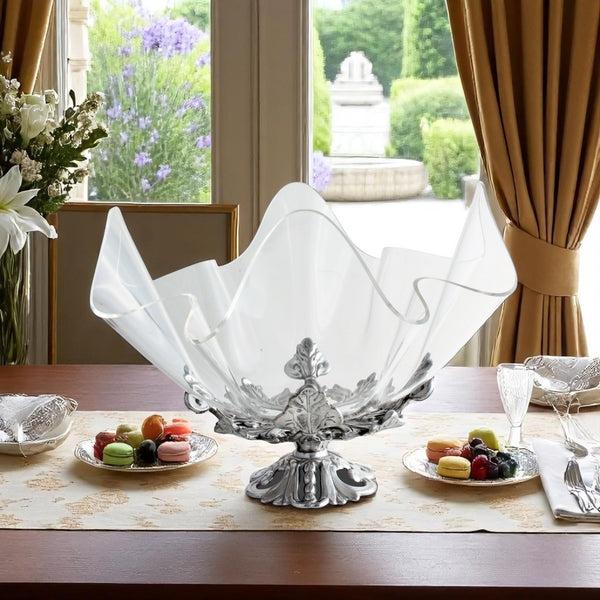 Arthur Court Fleur-De-Lis Stand Acrylic Bowl 14