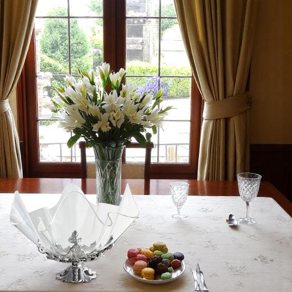 Arthur Court Fleur-De-Lis Stand Acrylic Bowl 14