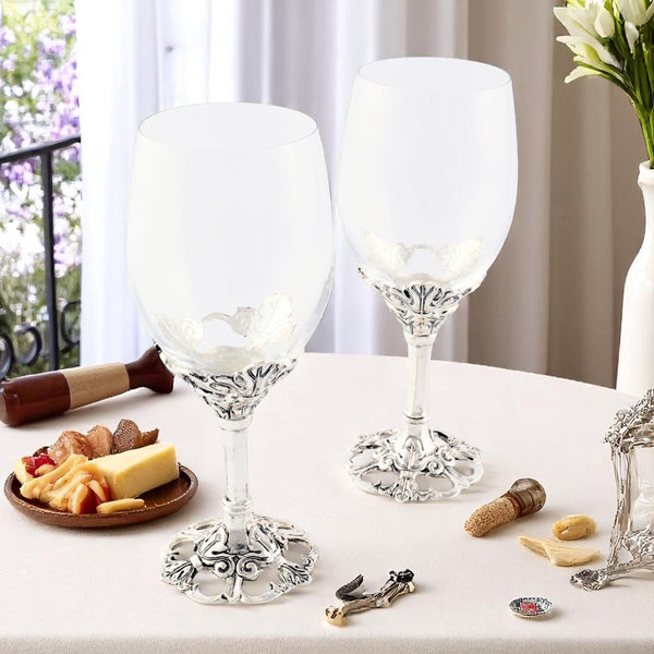 Arthur Court Fleur-De-Lis Wine Glasses