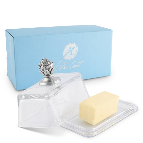 arthur court Glass Butter Dish - Concho