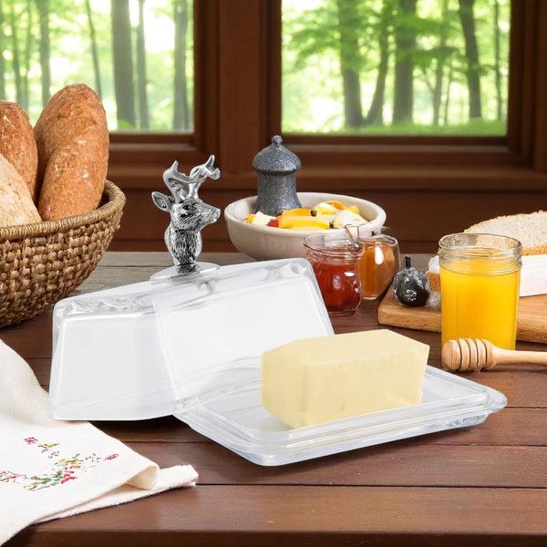 Arthur Court Glass Butter Dish - Elk