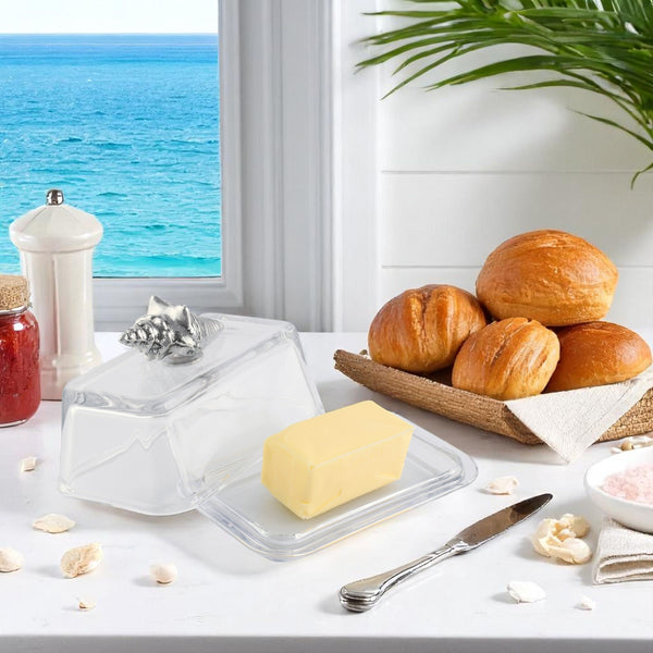 Arthur Court Glass Butter Dish- Shell