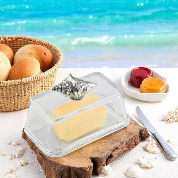 Arthur Court Glass Butter Dish- Shell