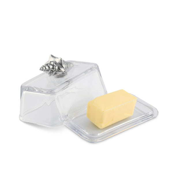 arthur court Glass Butter Dish- Shell