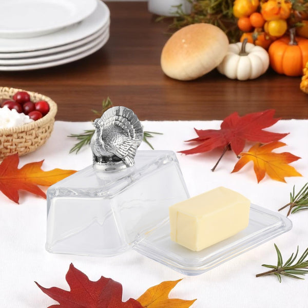 Arthur Court Glass Butter Dish - Turkey