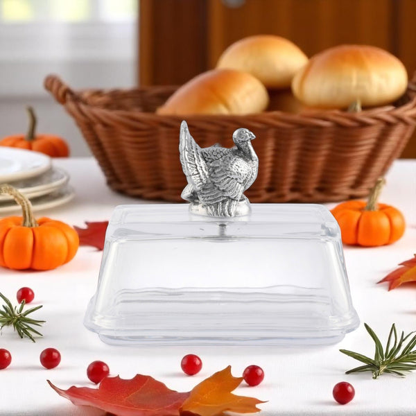 Arthur Court Glass Butter Dish - Turkey