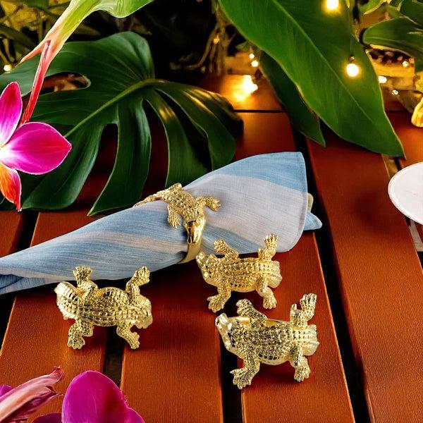 Arthur Court Gold Alligator Napkin Rings