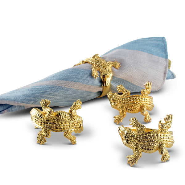 arthur court Gold Alligator Napkin Rings