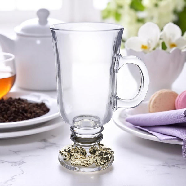 Arthur Court Grape 24k Gold Plated Glass Mugs