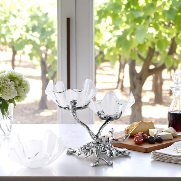 Arthur Court Grape Acrylic Bowls 3-Tiered Stand