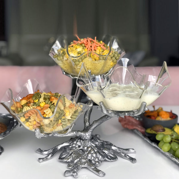 Arthur Court Grape Acrylic Bowls 3-Tiered Stand