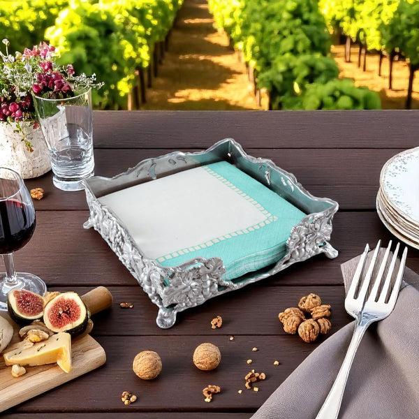 Arthur Court Grape Luncheon Napkin Box