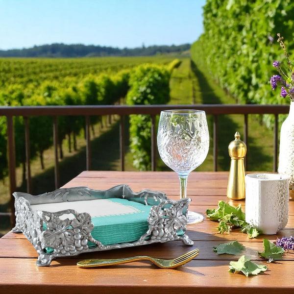 Arthur Court Grape Luncheon Napkin Box