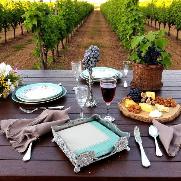 Arthur Court Grape Luncheon Napkin Box