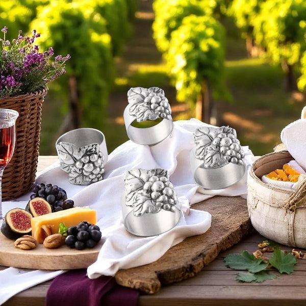 Arthur Court Grape Napkin Rings - Set Of 4