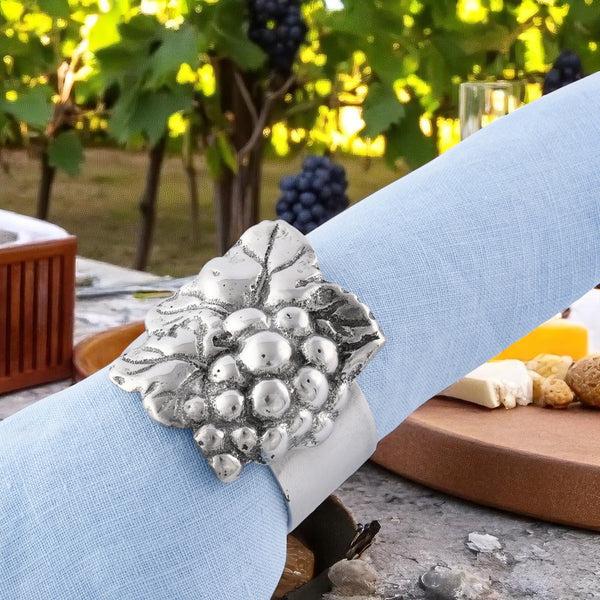 Arthur Court Grape Napkin Rings - Set Of 4