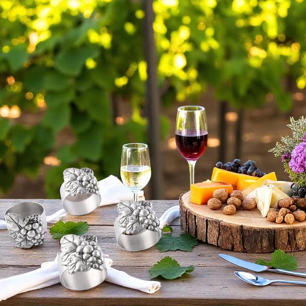Arthur Court Grape Napkin Rings - Set Of 4