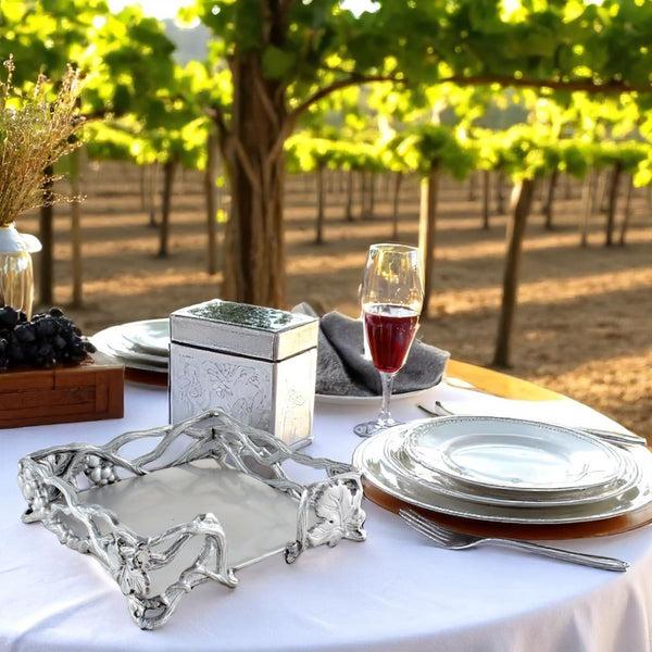 Arthur Court Grape Open Vine Napkin Box