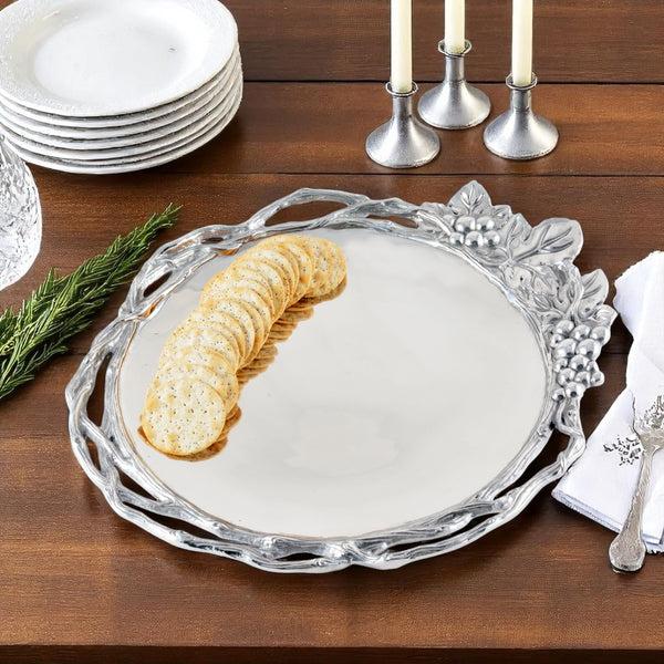 Arthur Court Grape Open Vine Round Tray Large