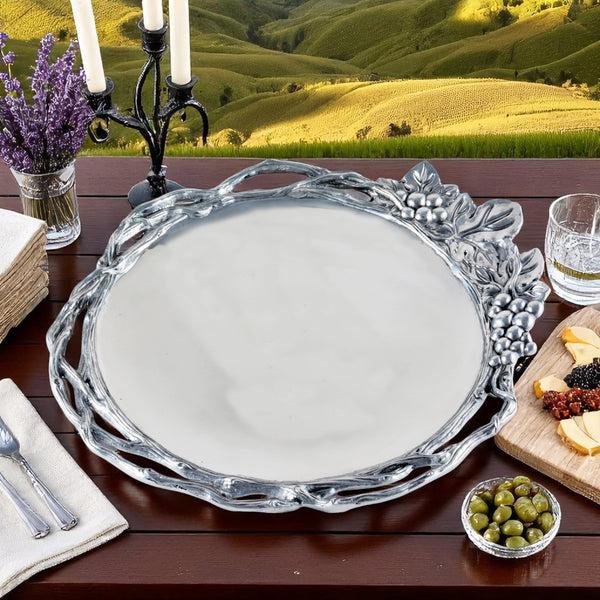 Arthur Court Grape Open Vine Round Tray Large
