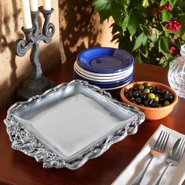 Arthur Court Grape Open Vine Square Tray 12