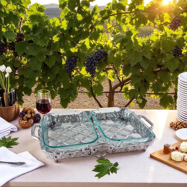 Arthur Court Grape Pyrex Holder 2qt