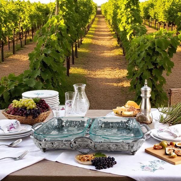 Arthur Court Grape Pyrex Holder 2qt