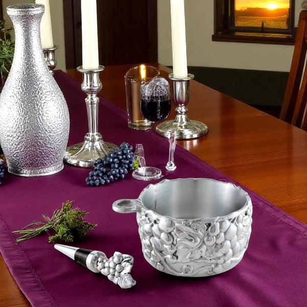 Arthur Court Grape Wine Caddy And Stopper Set
