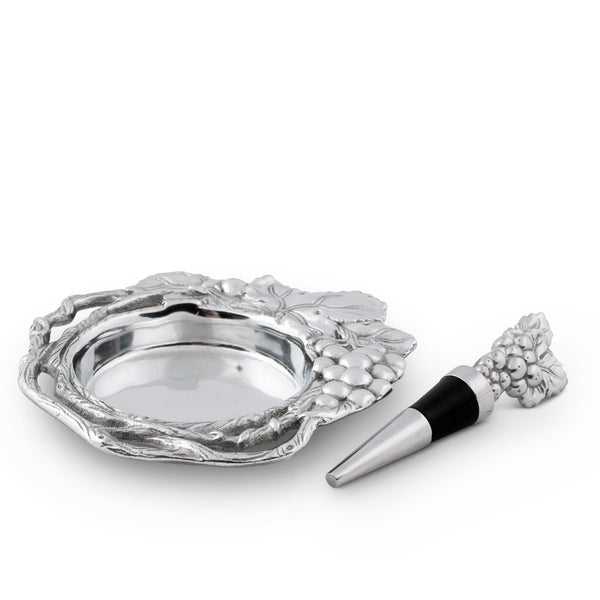 arthur court Grape Wine Coaster and Stopper Set