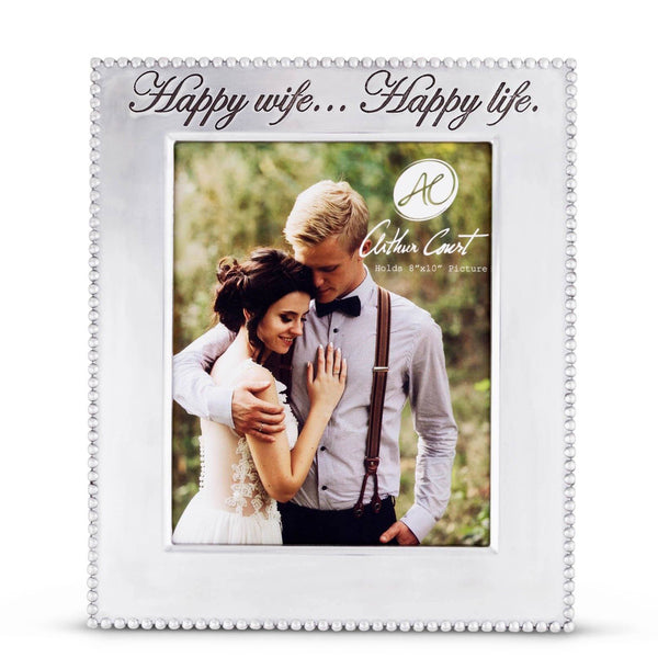 Arthur Court Happy Wife Beaded Photo Frame
