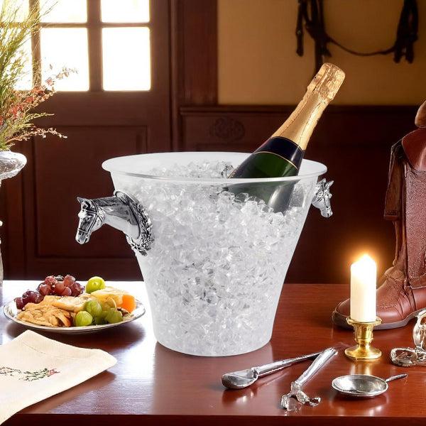 Arthur Court Horse Head Handle Acrylic Ice Bucket