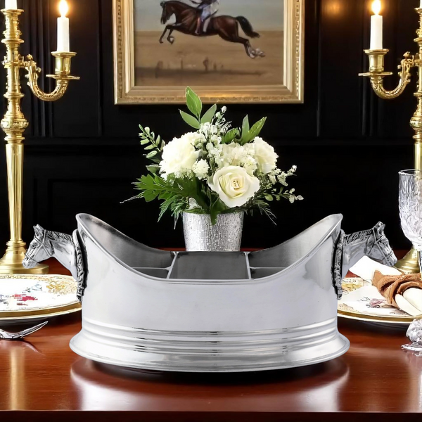 Arthur Court Horse Head Silverware Caddy