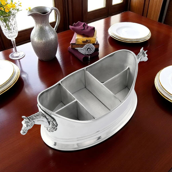 Arthur Court Horse Head Silverware Caddy