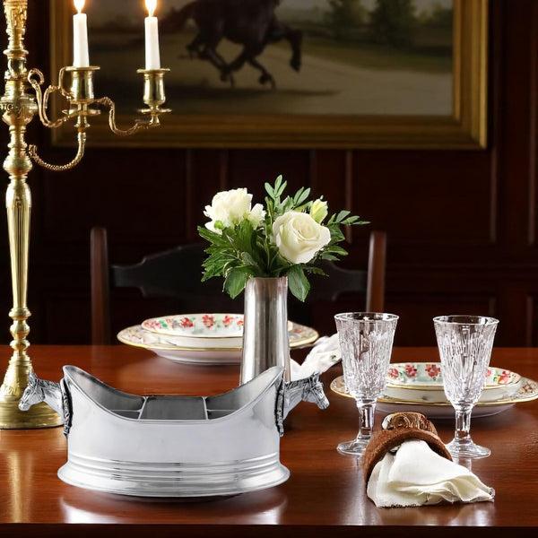 Arthur Court Horse Head Silverware Caddy