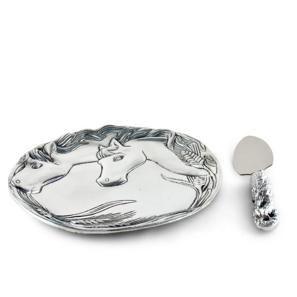 Arthur Court Horse Plate With Server