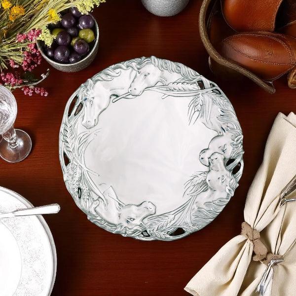 Arthur Court Horse Round Tray 12