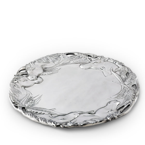 arthur court Horse Round Tray 12