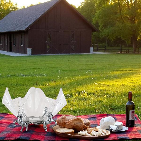 Arthur Court Horse Stand Acrylic Bowl 14