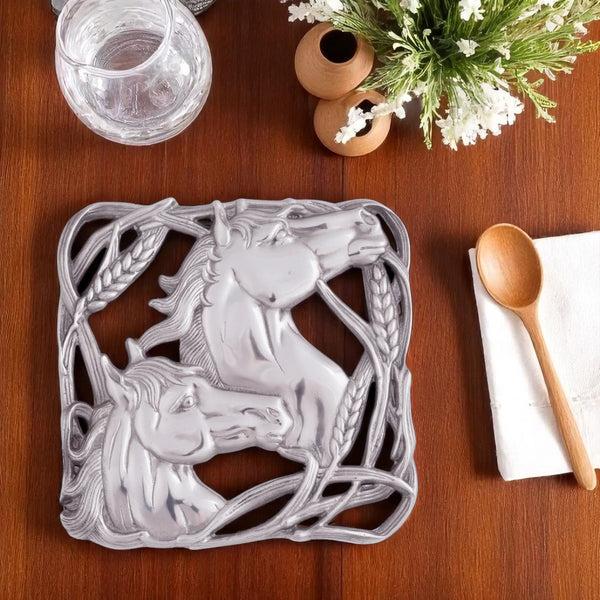 Arthur Court Horse With Wheat Trivet