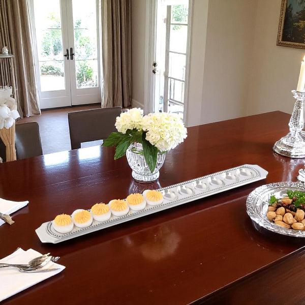Arthur Court Long Beaded Metal Deviled Egg Holder