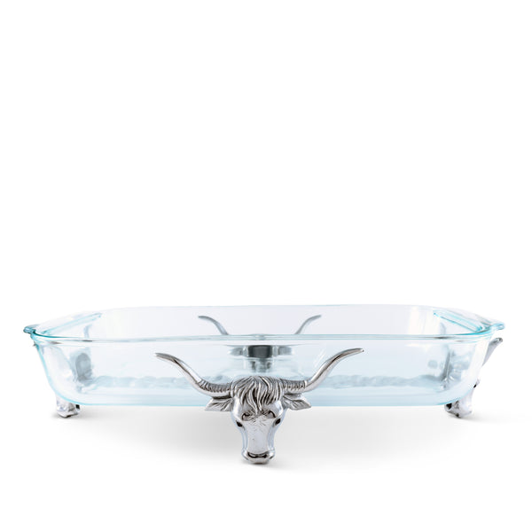 Arthur Court Long Horn Steer Pyrex Holder 3qt