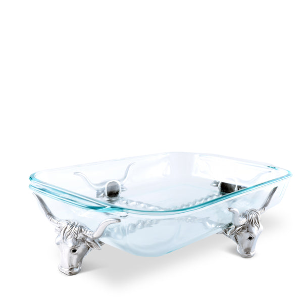 Arthur Court Long Horn Steer Pyrex Holder 3qt