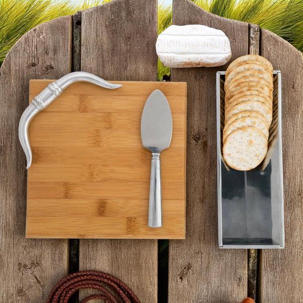 Arthur Court Longhorn Bamboo Cheese Set