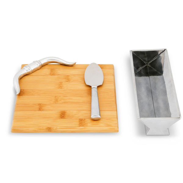Arthur Court Longhorn Bamboo Cheese Set