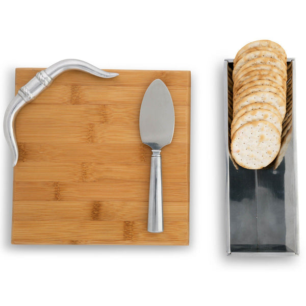 Arthur Court Longhorn Bamboo Cheese Set