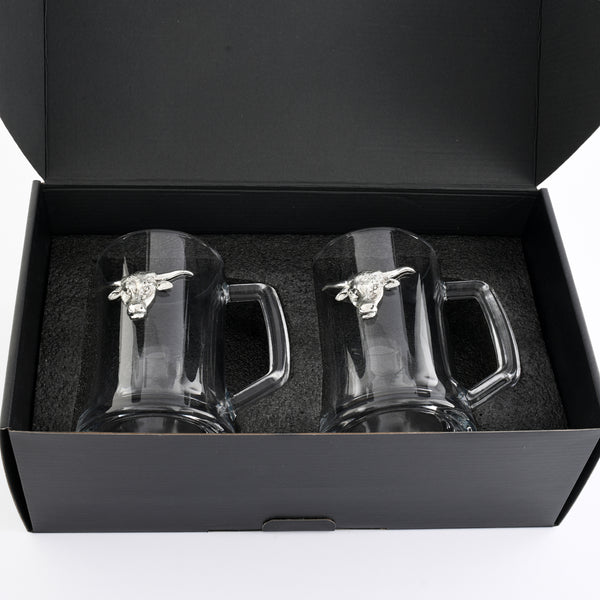 Arthur Court Longhorn Beer Mugs - Set Of 2