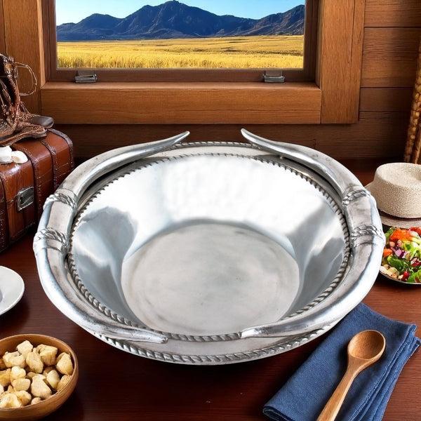 Arthur Court Longhorn Salad Bowl 12