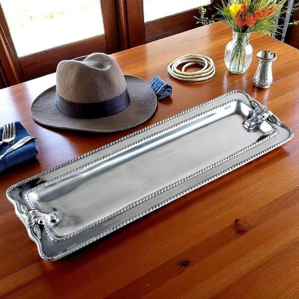 Arthur Court Longhorn With Braid Oblong Tray