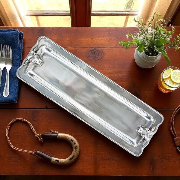 Arthur Court Longhorn With Braid Oblong Tray