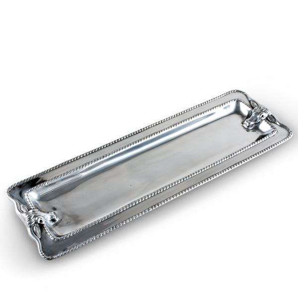 arthur court Longhorn with Braid Oblong Tray